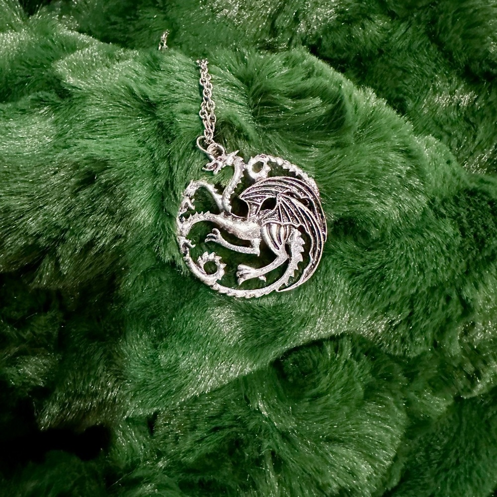 Silver Dragon Pendant Necklace Game of Thrones